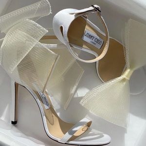 Jimmy Choo White Aveline Size 38